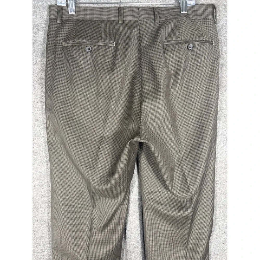 Lauren Ralph Lauren Mens Brown Wool Pleated Cuffed Dress Pants 34W 32L 490006038